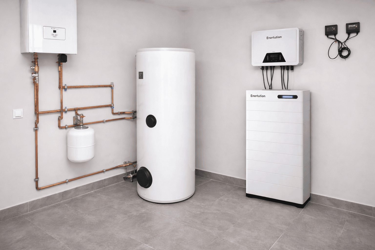 High Voltage naast boiler in technische ruimte